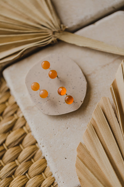 orange aventurine gemstone earrings (6 mm)