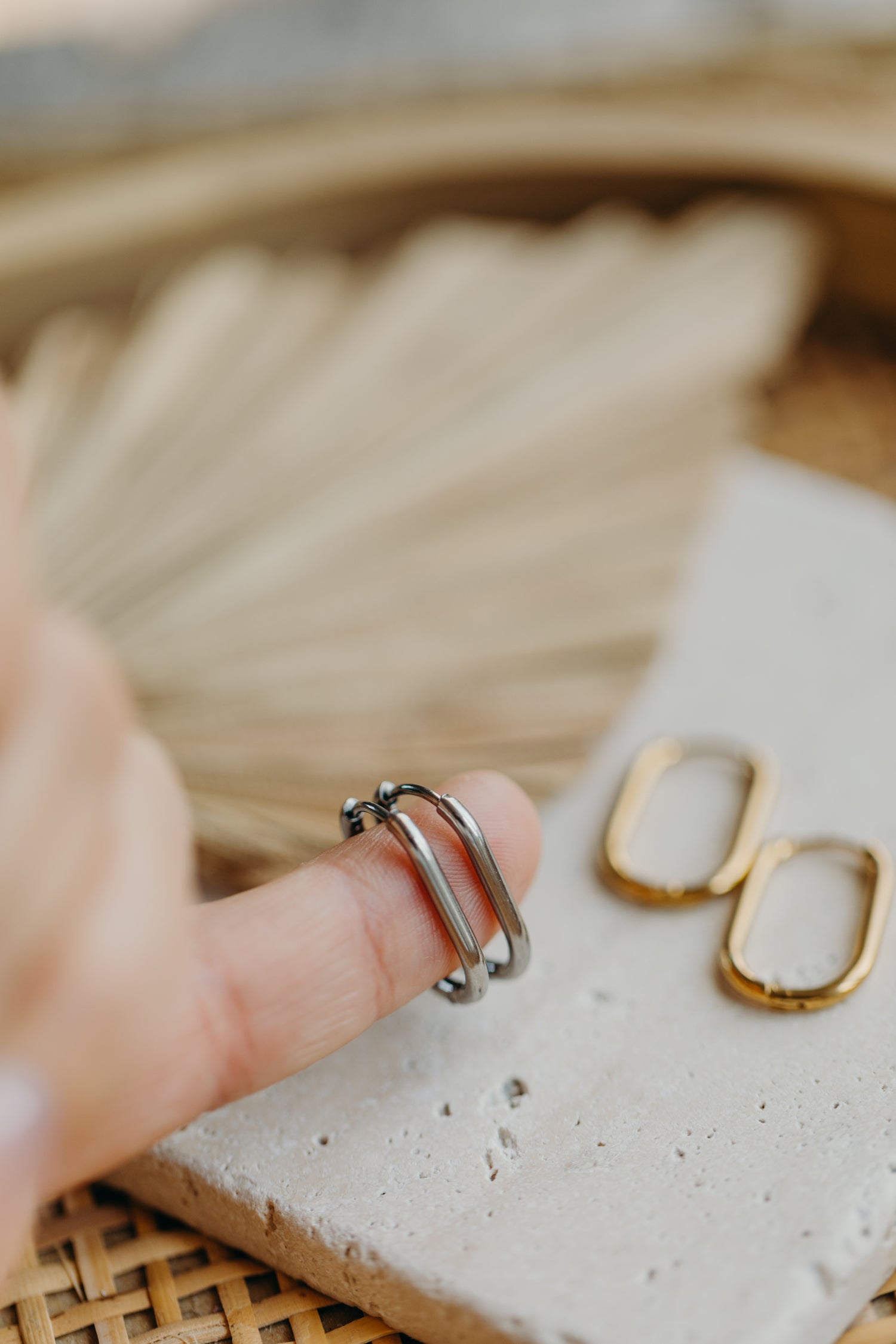 oval hoop earrings