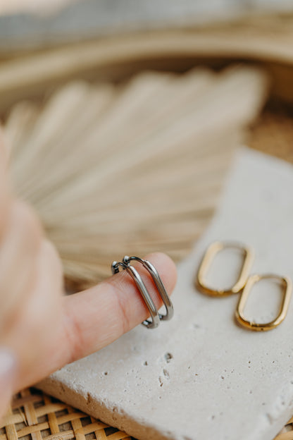 oval hoop earrings