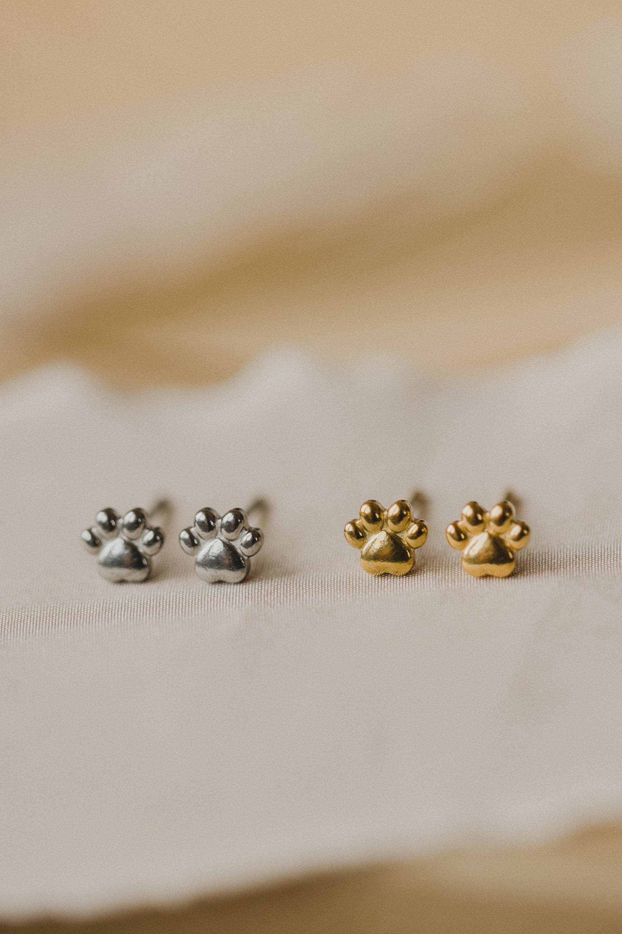 Mini Animal Paw Stud Earrings