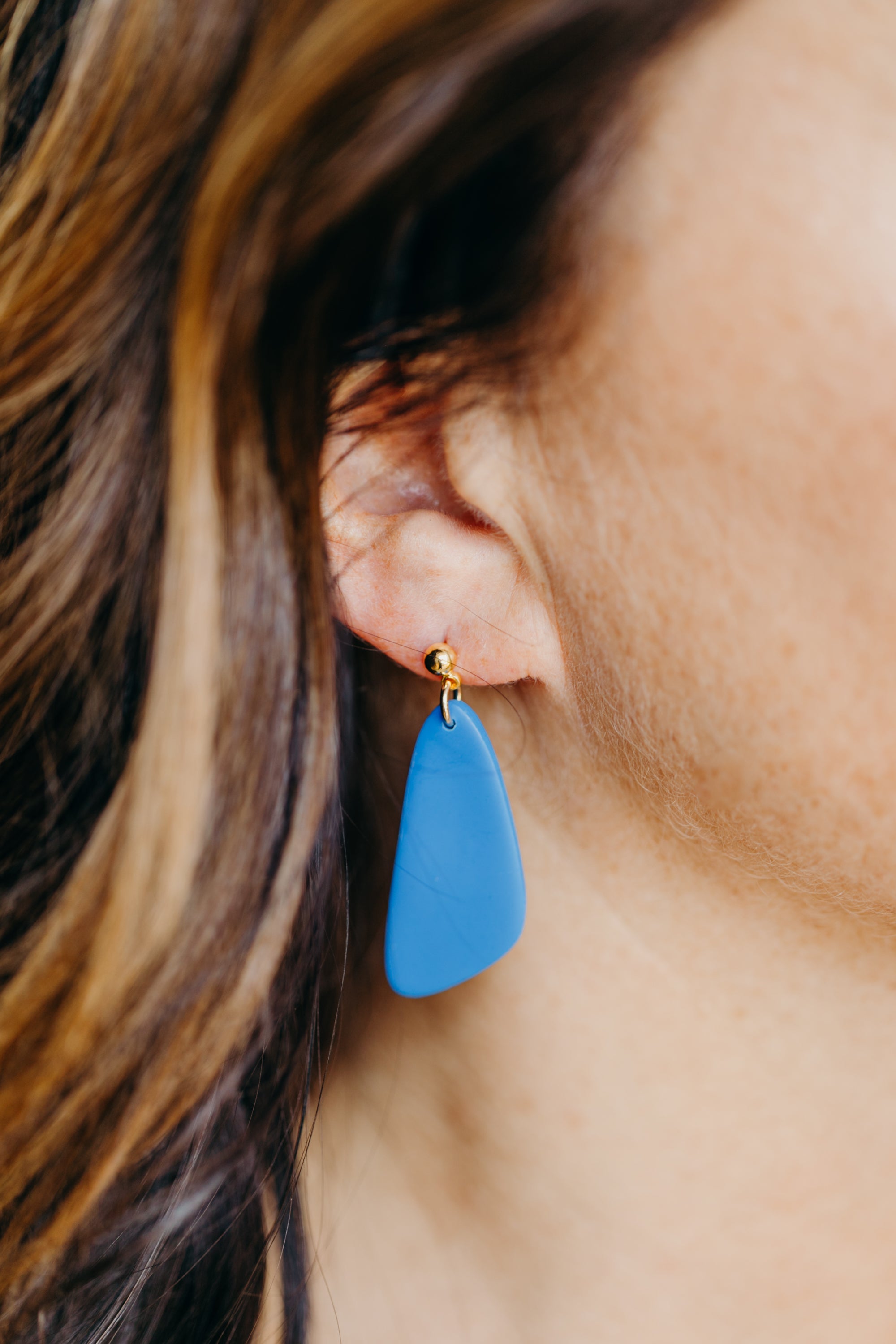 Polymer clay earrings in the color Barolo