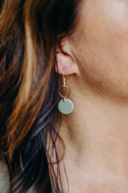 Polymer Clay Earring in Eucalyptus Green