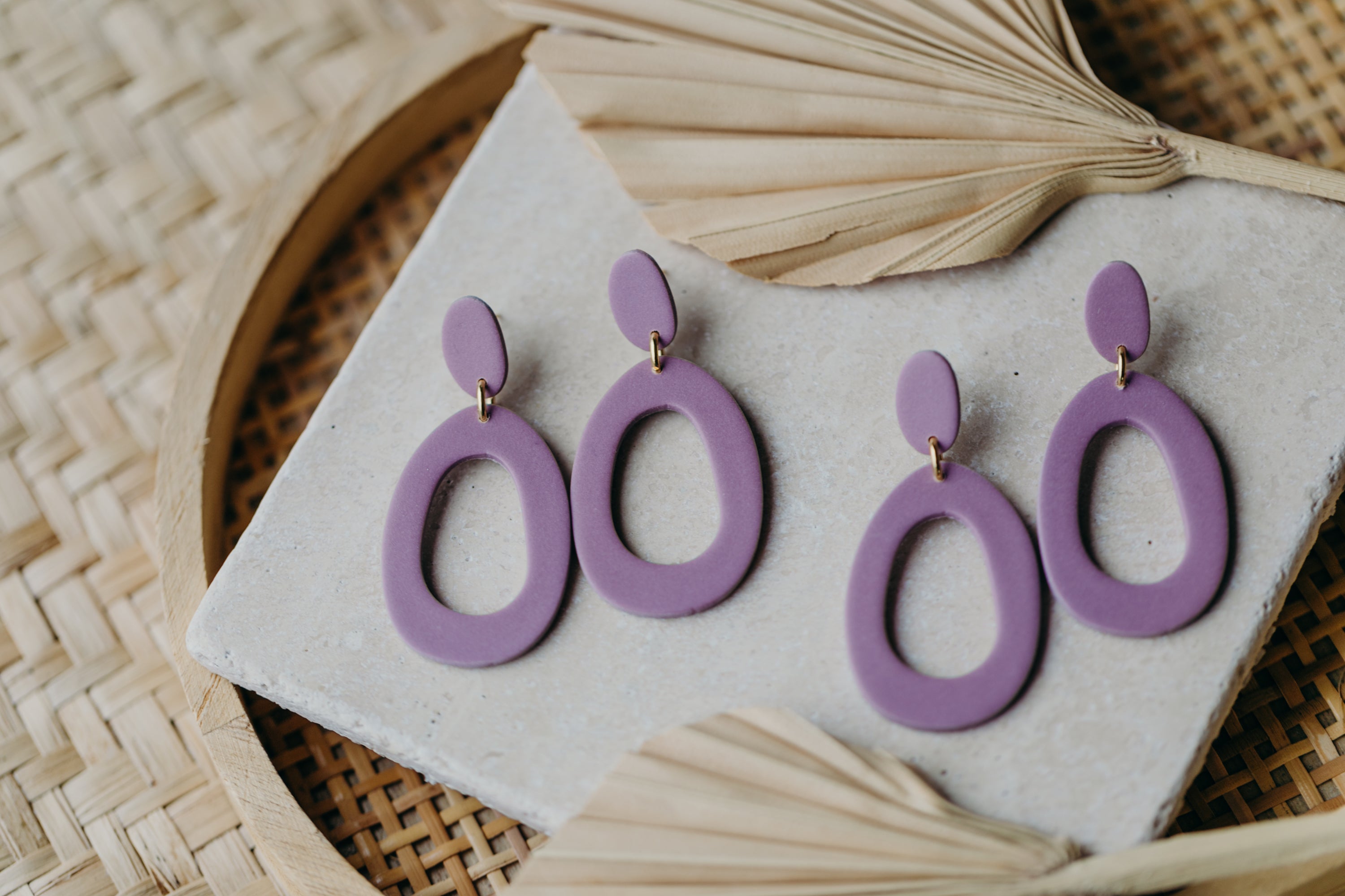 Polymer Clay Earring in Eucalyptus Green