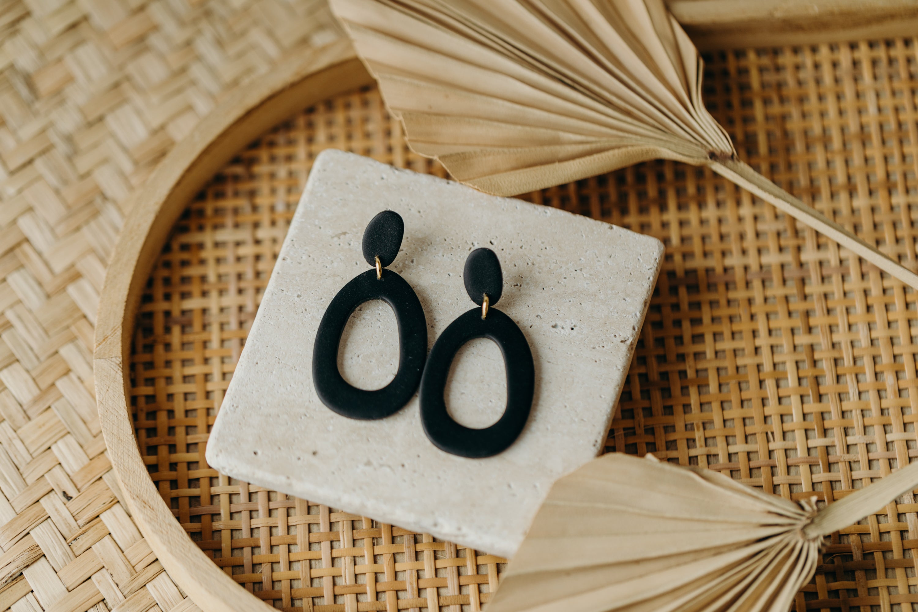 Polymer Clay Earring in Eucalyptus Green