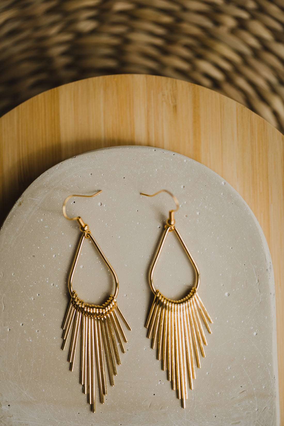 fringe earrings made of brass