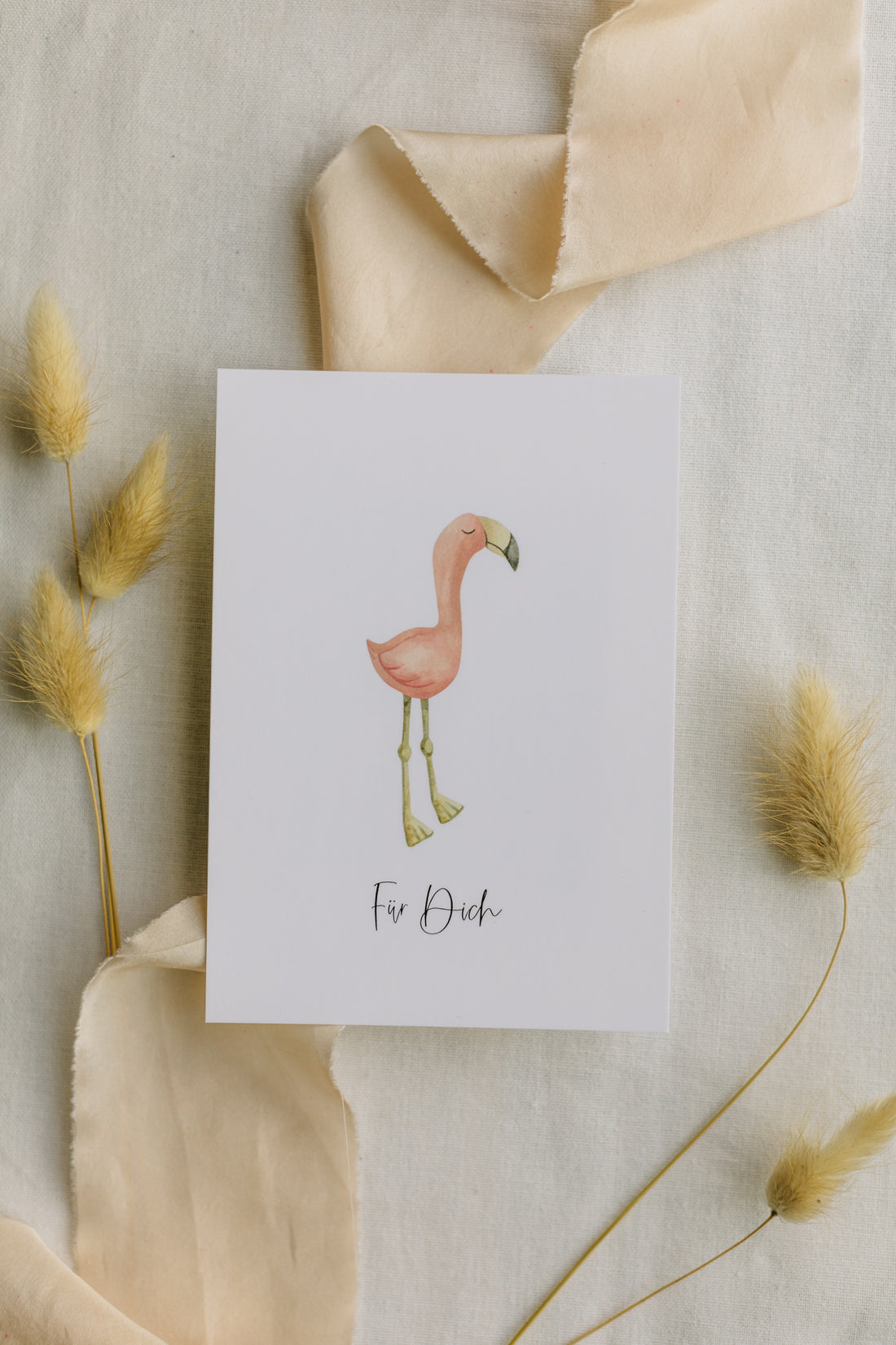 Postcard Flamingo with the inscription: &quot;For you&quot;