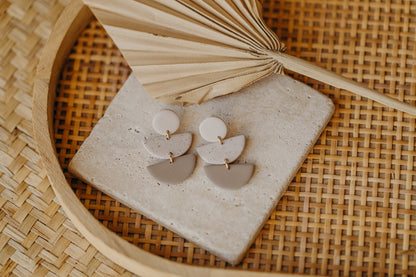 Francesca - Polymer clay earrings in vanilla, lime and pebble