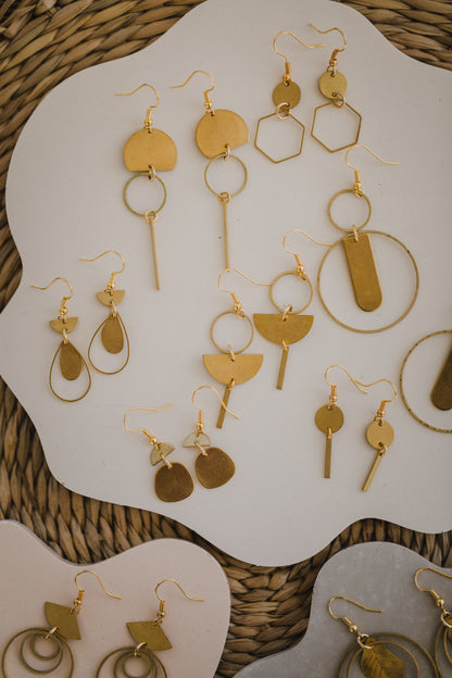 brass earrings drops