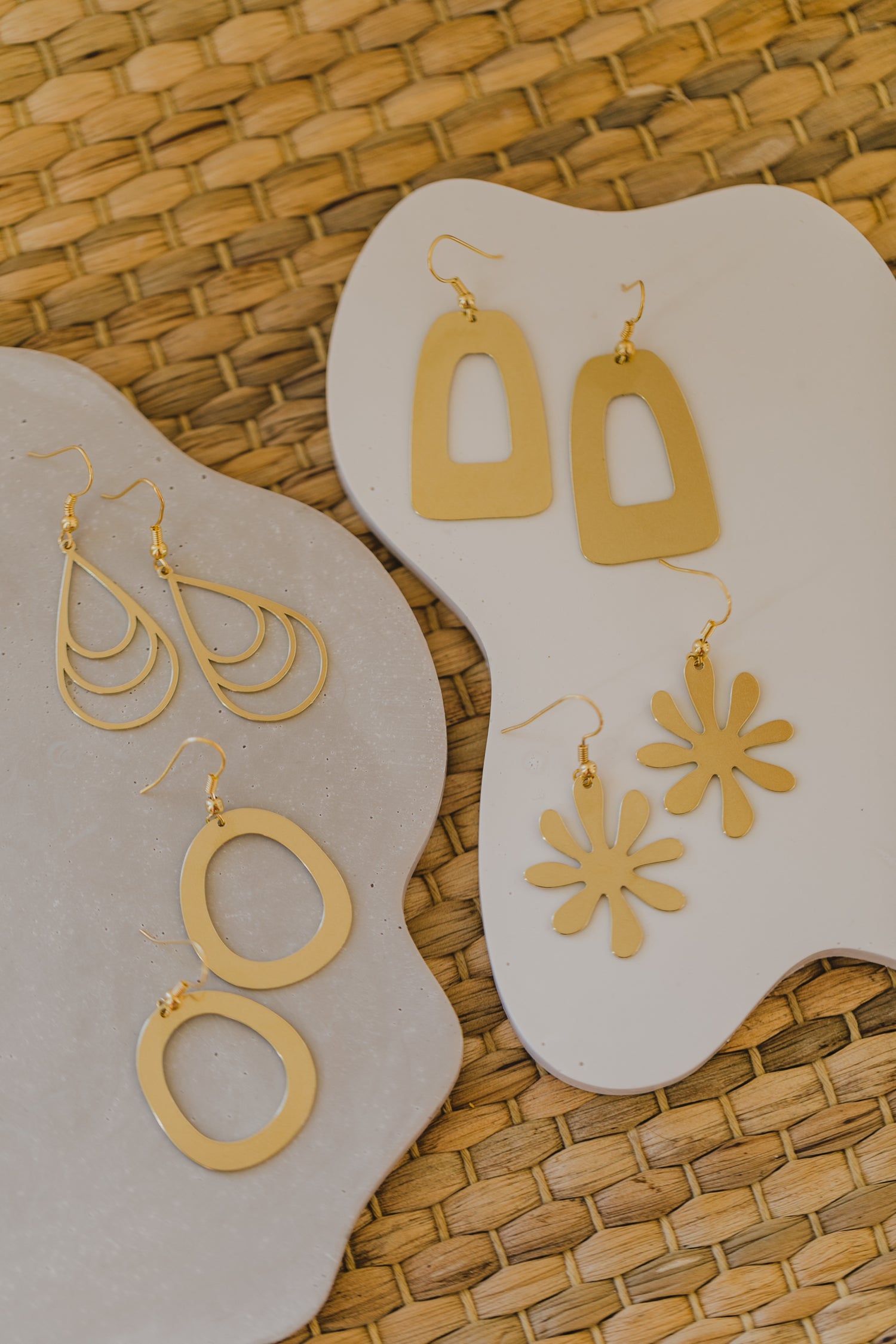 brass earrings drops