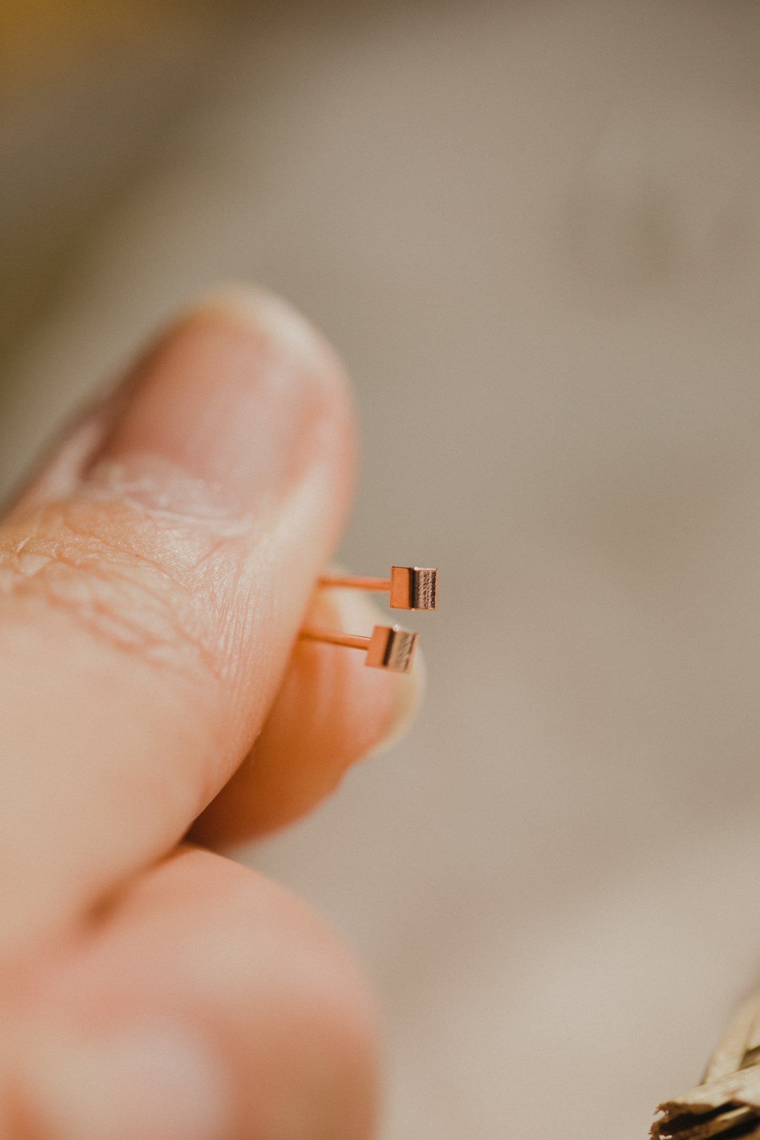 Mini stud earrings cube made of 925 Sterling silver