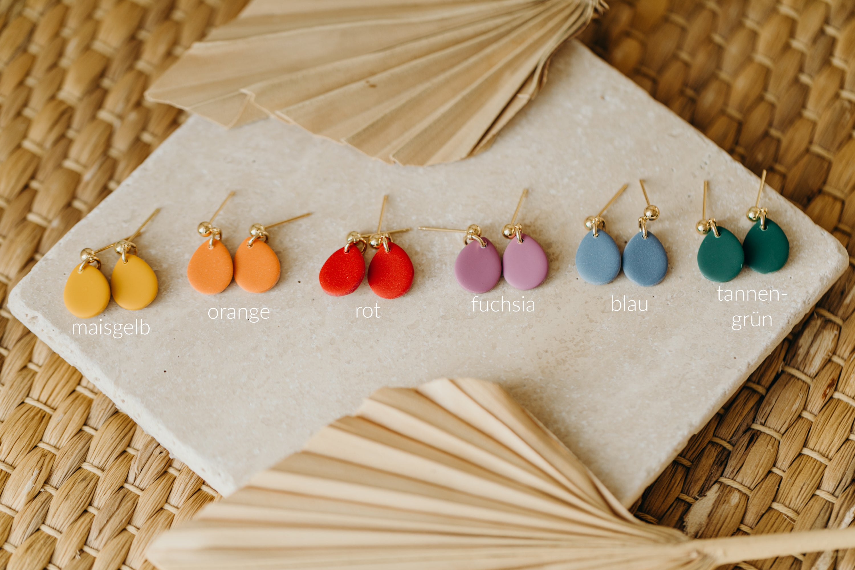 NOMI - small drop earrings in bright colors