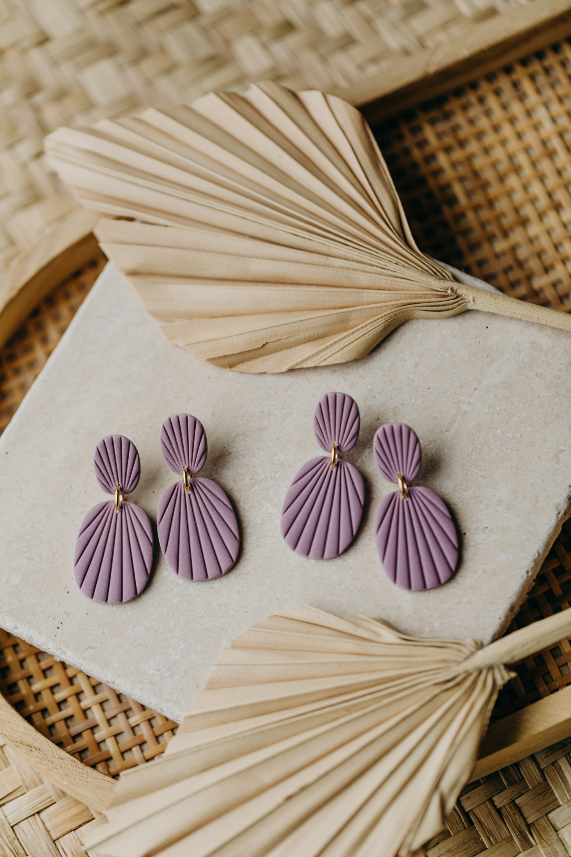 Polymer Clay Earring in Eucalyptus Green