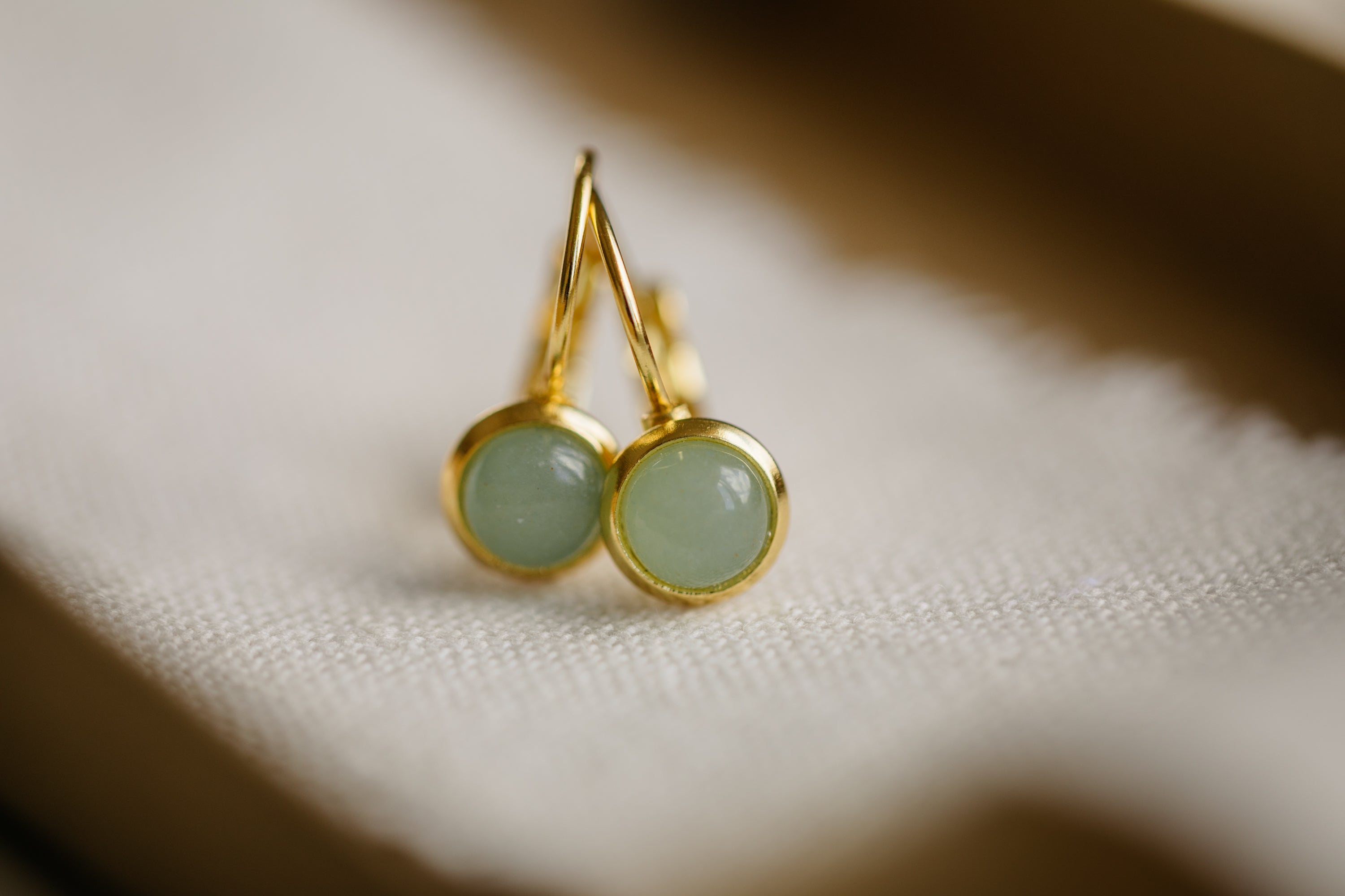 mint colored aventurine gemstone earrings (6 mm)