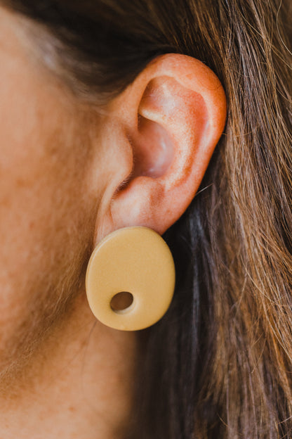 organic large earrings made of polymer clay