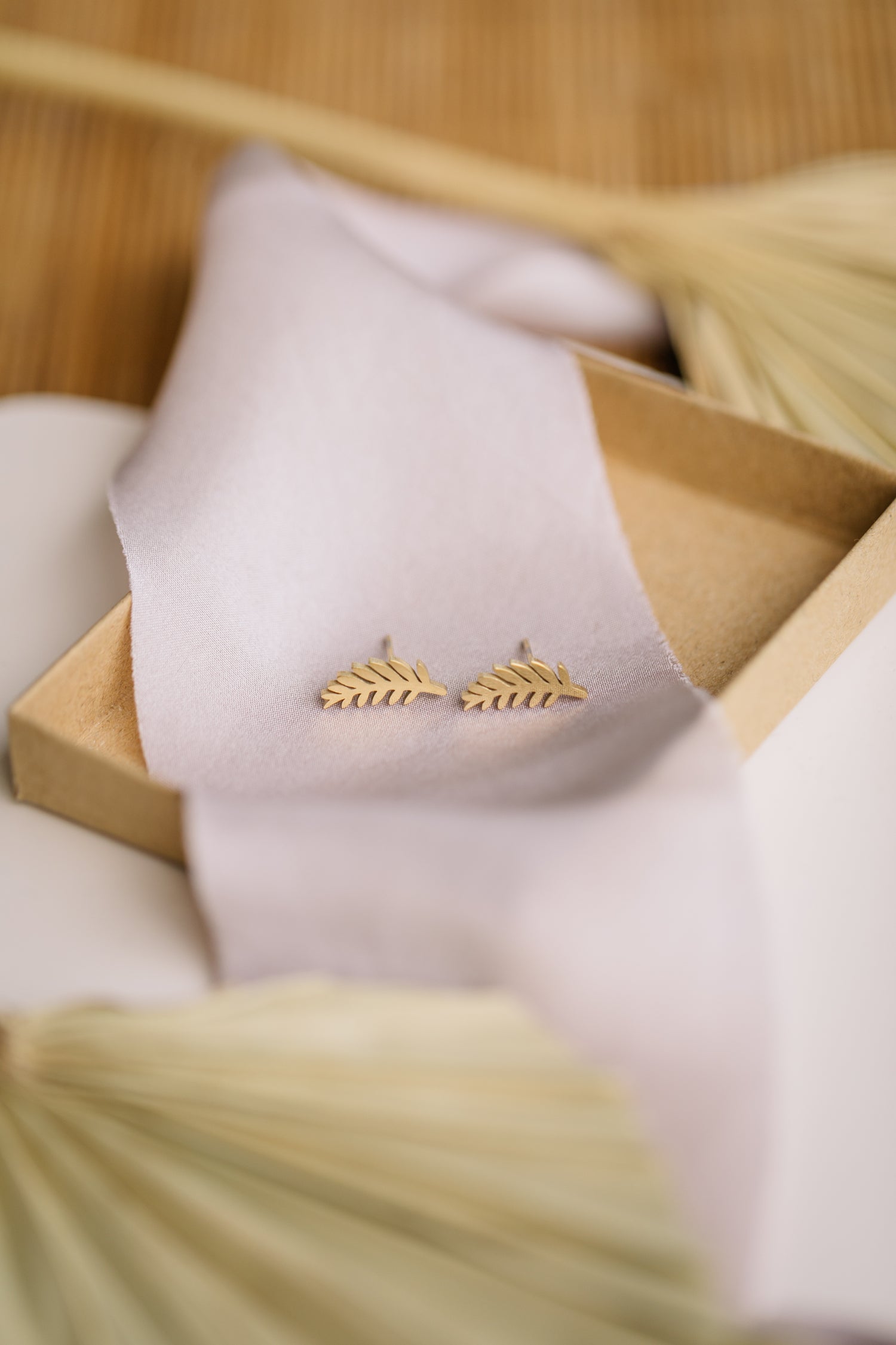 elongated leaf earrings