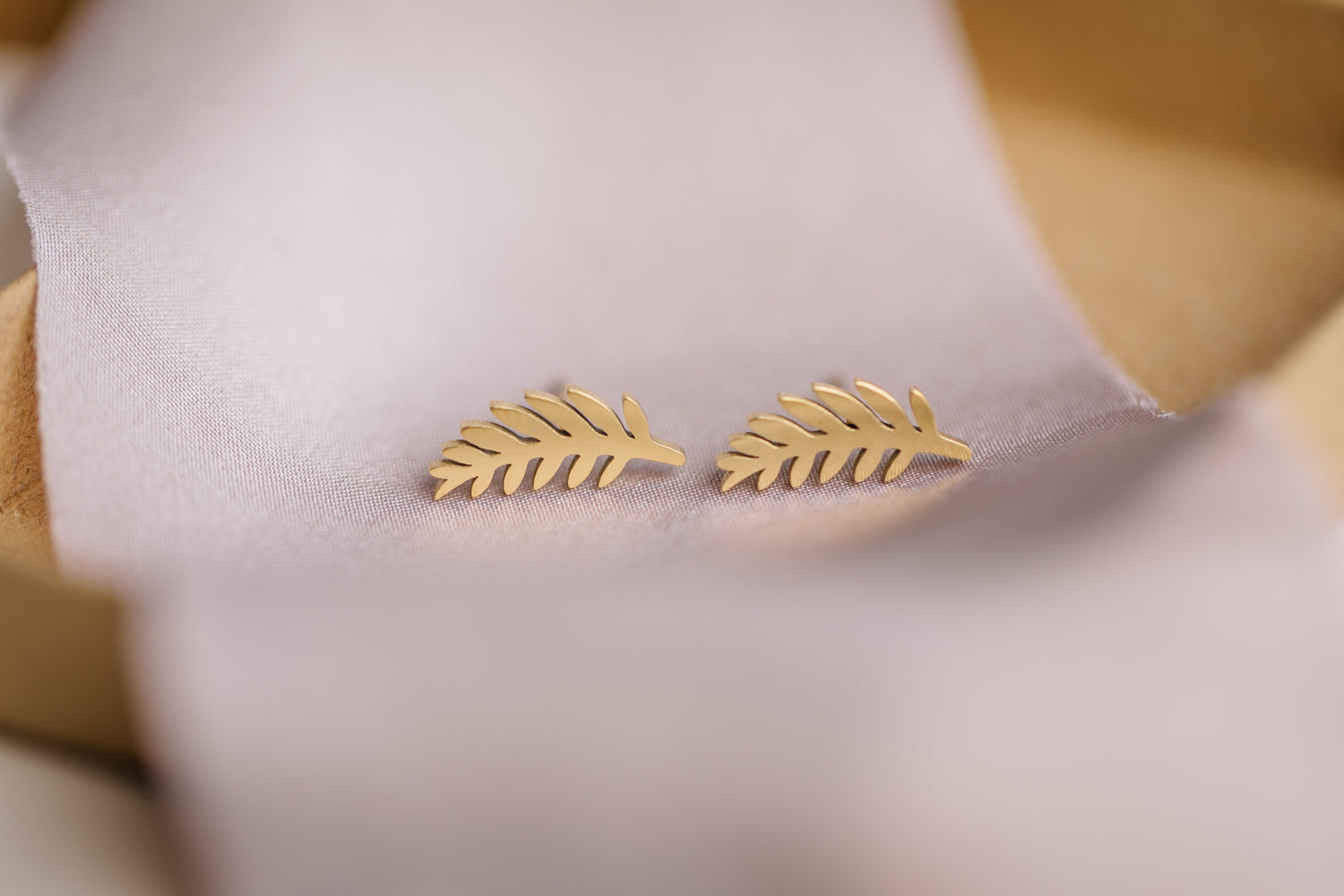 elongated leaf earrings