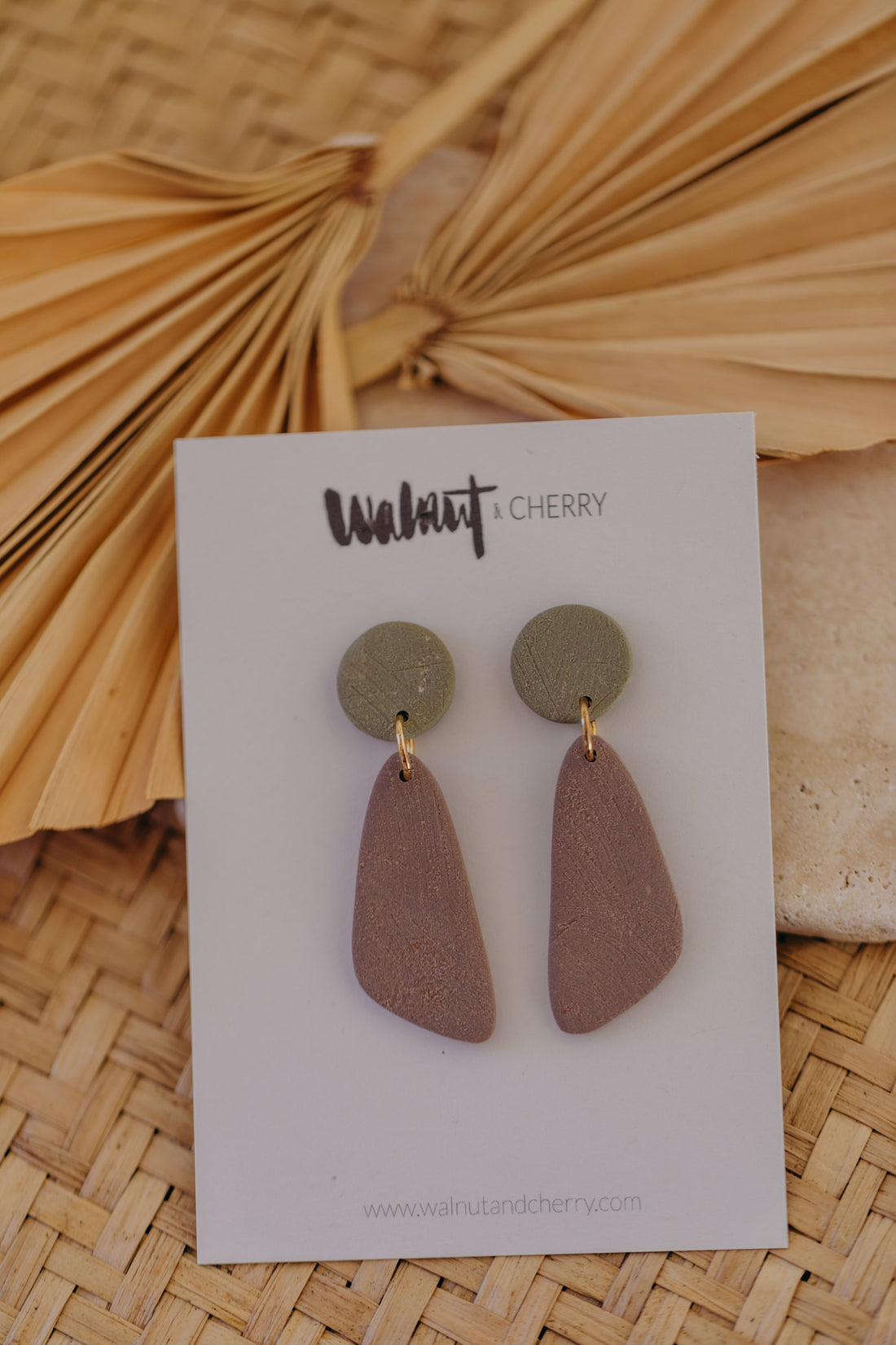 Polymer Clay Earring in Eucalyptus Green