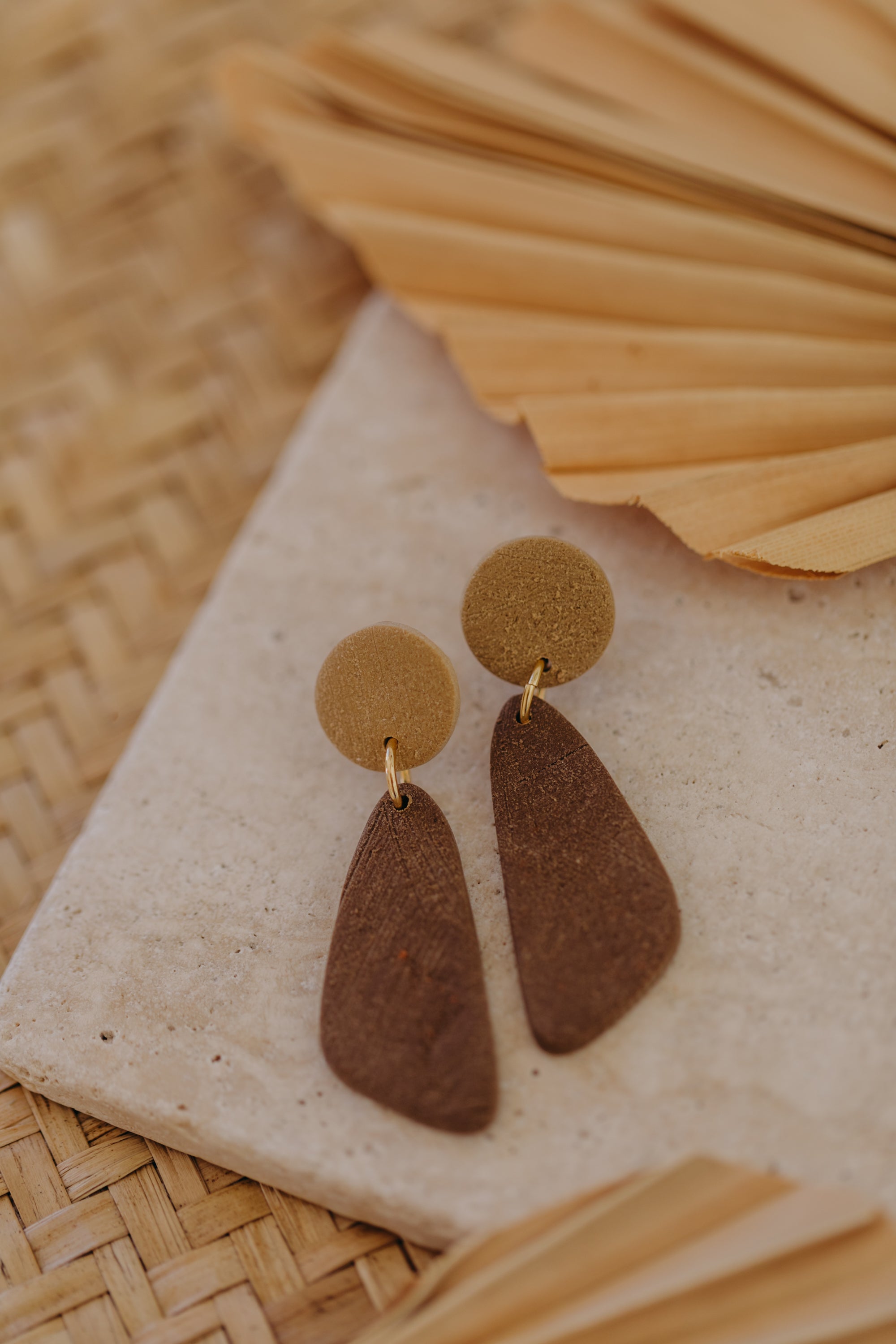 Polymer Clay Earring in Eucalyptus Green