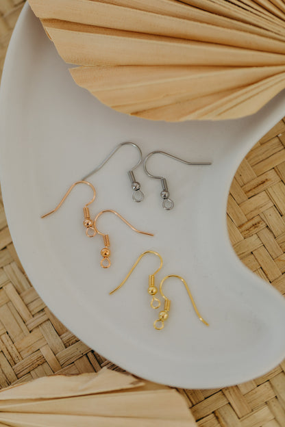 ARIA - Hoop earrings with drop polymer clay and brass fan