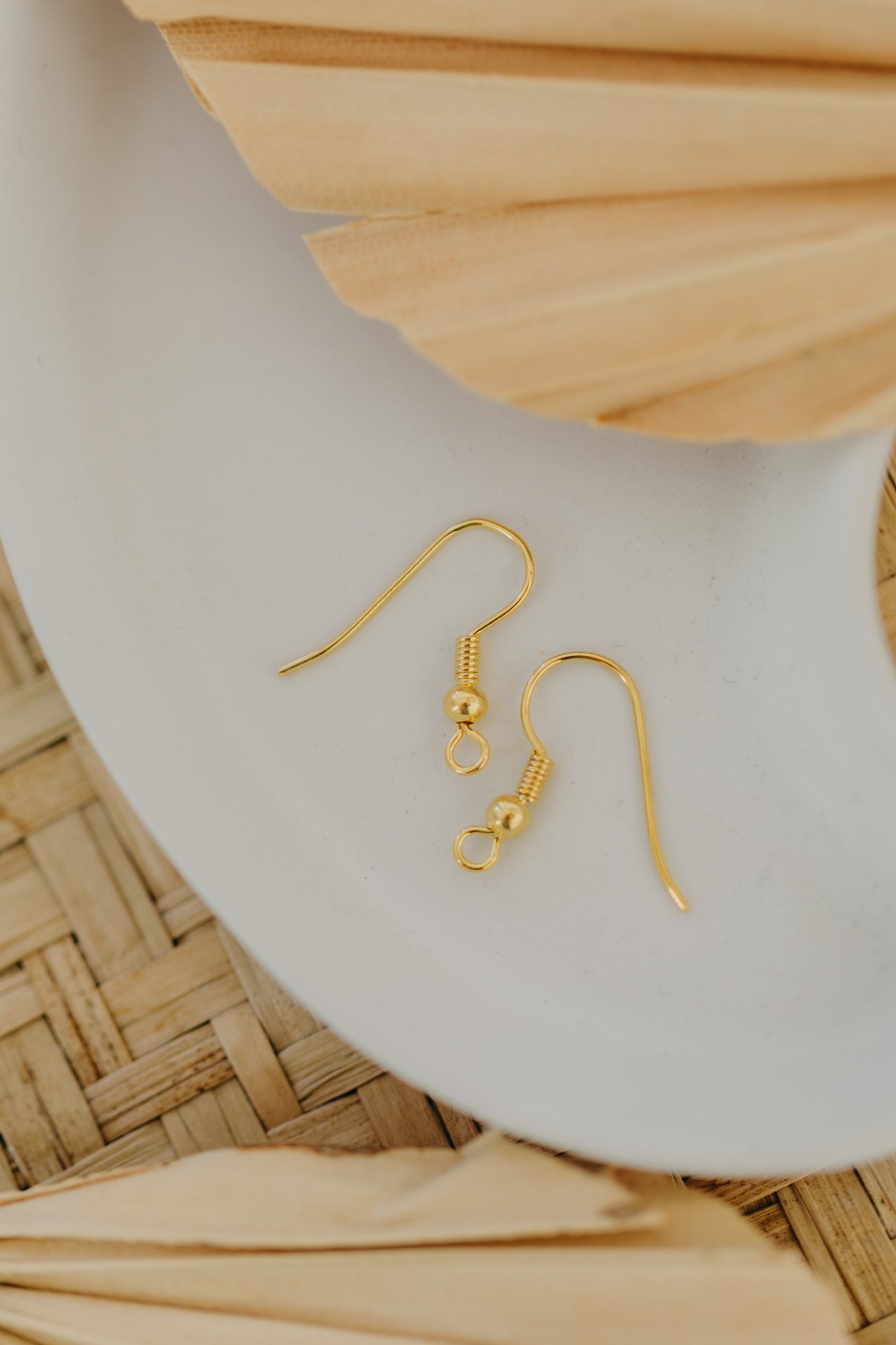 ARIA - Hoop earrings with drop polymer clay and brass fan