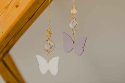 Suncatcher butterfly, purple or white 