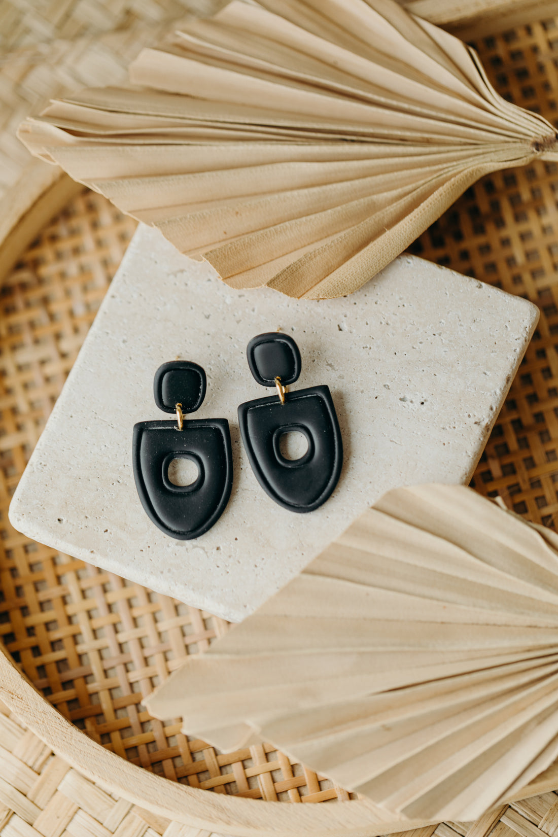 Polymer Clay Earring in Eucalyptus Green