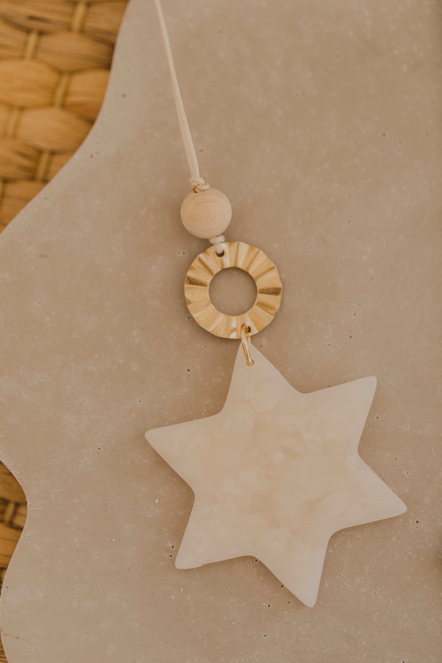 Christmas star pendant made of polymer clay